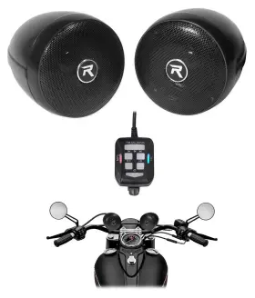 Rockville 613815579472 Motorcycle Bluetooth Audio System Handlebar Speakers For Honda Xl70