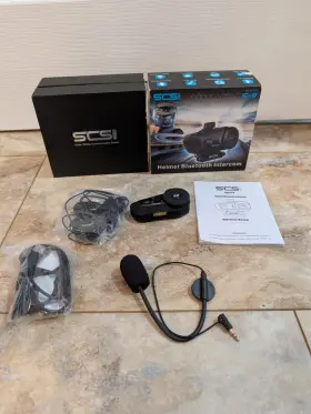 Scsetc 823895707119 S-9 Motorcycle Helmet Bluetooth Headset 2000m 6 Riders Intercom Open Box