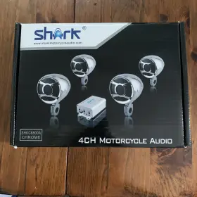 Shkc6800a Shark Motorcycle Speaker Audio System 1000w. Amplifier And 4 Chrome Speakers. New