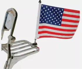 816-0030 Stainless Mounts New Usa Flag And 1/2 Inch Round Bar Mount