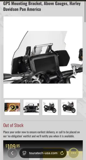 440-5414 Touratech Harley Pan America Gps Phone Mount