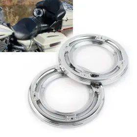 Twoagain 636432319924 Chrome Rear Speaker Accent Cover Trim For Harley Road Street Tri Electra Glide