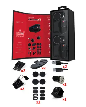 180509 Uclear Motion 6-rider Boomless Helmet Communication System Dual #180509
