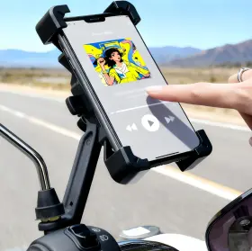 Uliche 726260208467 Motorcycle Rearview Mirror Phone Holder Quick Release Motorbike Black