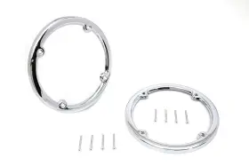 74584-99 V-twin Manufacturing 42-1744 Chrome Rear Tour-pak Speaker Trim Set For Harley Speakers #74584-99