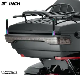 Sabnccf-sad004-2 Vms Racing 2 3 Inch Neo Chrome Carbon Fiber Short Antennas For Harley Davidson With Tour-pak