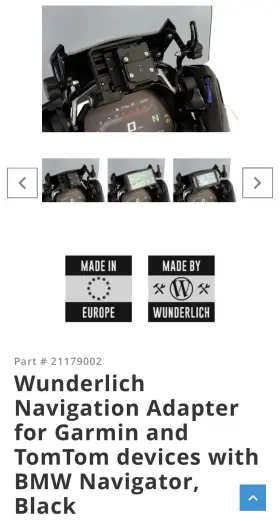 21179002 Wunderlich Gps Adaptor Bmw Motorcycles