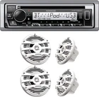 Kenwood KMR-D382BT Marine Stereo Bluetooth, Cd & 4X KFC-1653MRW 6.5" Speakers New. Price: $359.00.