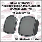 Indian Oem Powerband Audio Classic Saddlebag Lid Speaker Bezels P/n 2883669-156 New. Price: $240.00.
