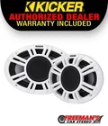 Kicker 48KMXL694 6X9" Marine Coaxial Speakers With White & Gray Grilles 150W New. Price: $543.96.