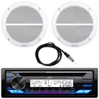 Jvc KD-T92MBS Single Din Marine Receiver, 2X Enrock 6.5" 90W Speakers, Antenna New. Price: $217.49.