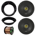 Kicker 6.5" 2-WAY Speakers, 50FT Wiring, Harley 98-13 Touring Adapters New. Price: $130.49.