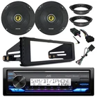Jvc Marine Radio, 2X 6.5" Speakers W/handlebar Kit, Adapters, Harley Install New. Price: $298.49.