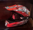 Hjc Motorcycle Helmet W/goggles CL-X5 Small Motocross Red,multicolor Open Front Pre-owned. Price: $90.00.